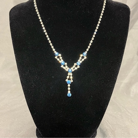 Prom/Special Occasion Necklace and Earrings, Light Blue - Picture 5 of 15